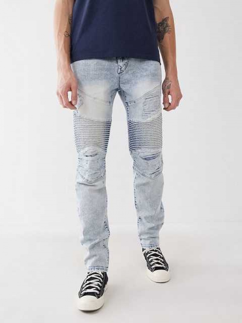 Jeans Skinny True Religion Rocco Moto Renegade Hombre Azules Claro | Colombia-SZYNQEF92