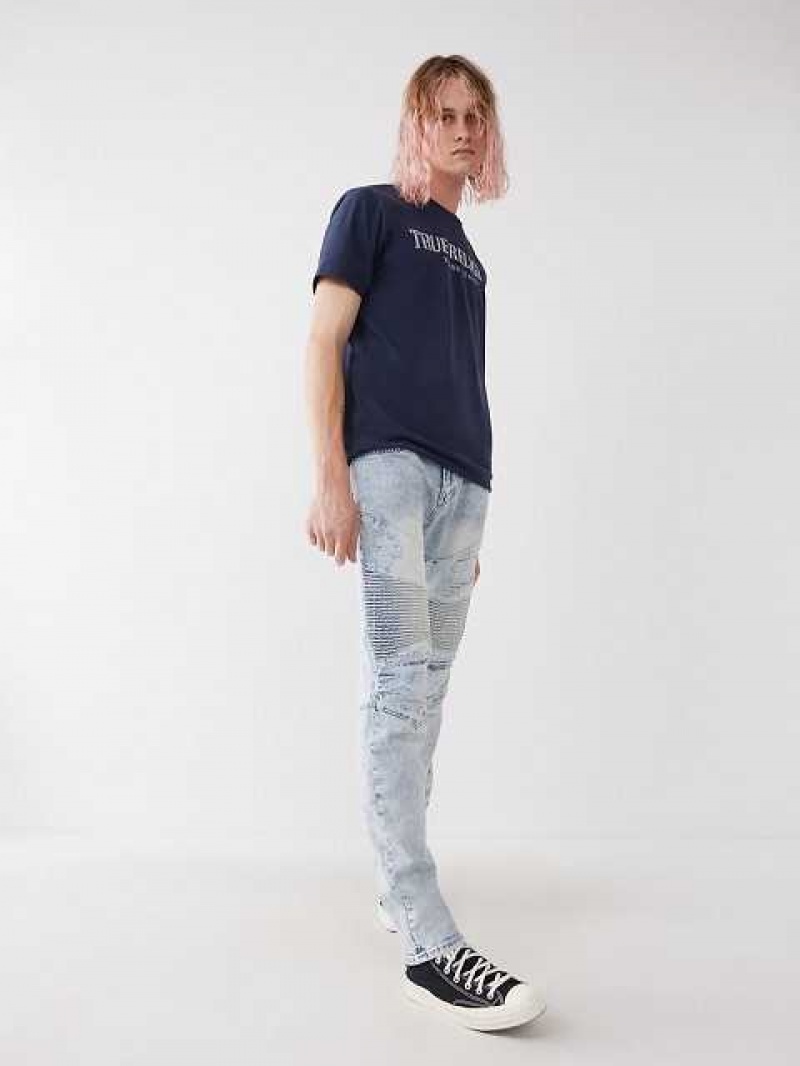 Jeans Skinny True Religion Rocco Moto Renegade Hombre Azules Claro | Colombia-SZYNQEF92