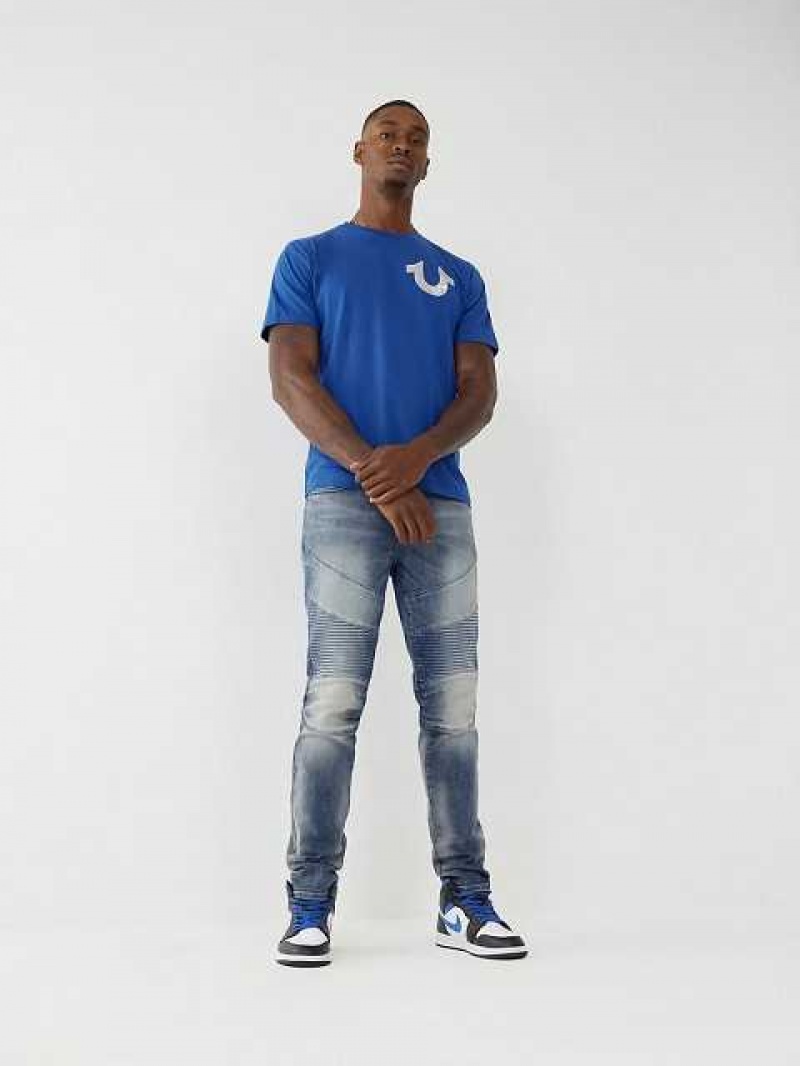 Jeans Skinny True Religion Rocco Moto Stitch Hombre Azules | Colombia-YPXEKFG51