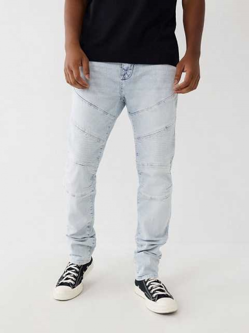 Jeans Skinny True Religion Rocco Moto Stitch Hombre Azules Claro | Colombia-OXYZTUR06