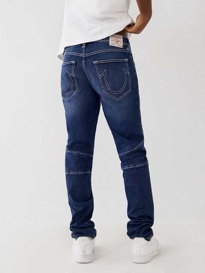 Jeans Skinny True Religion Rocco Moto Stitch Hombre Azules Oscuro | Colombia-MXTKZNS49