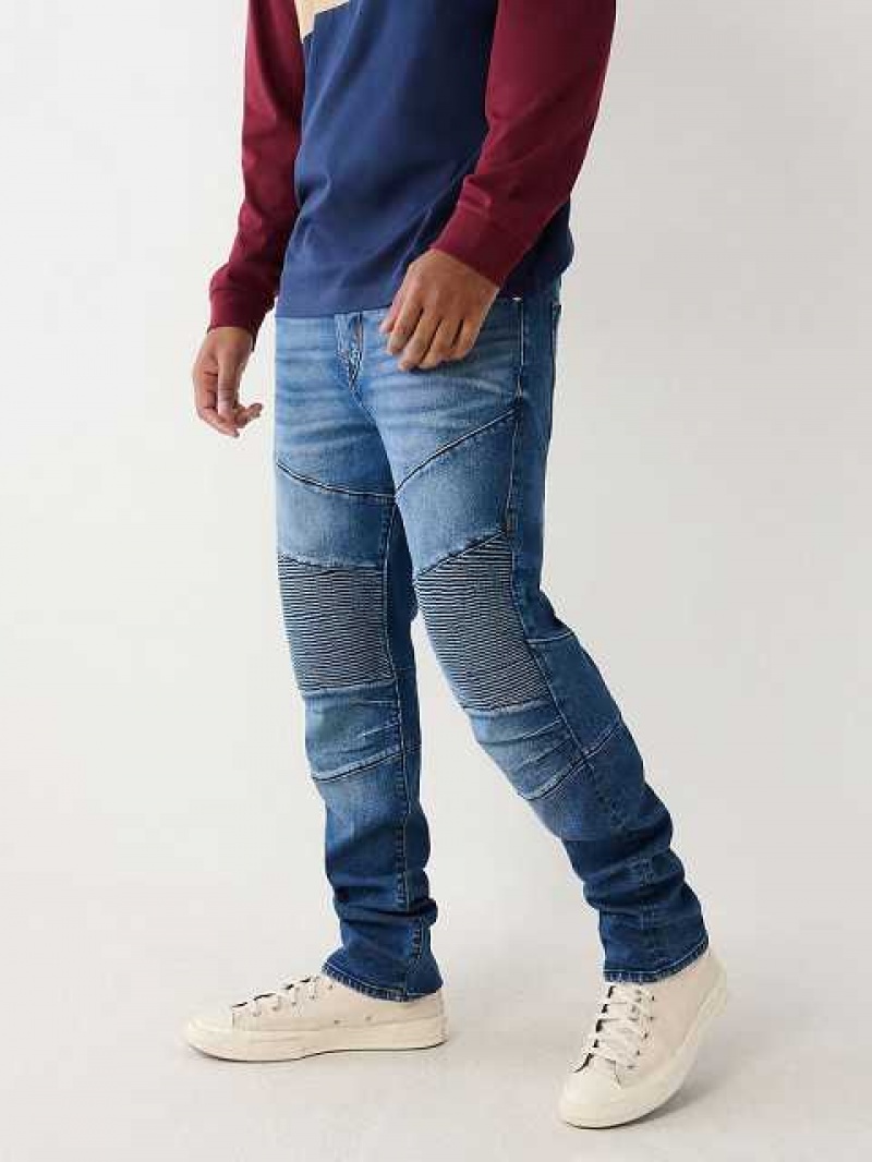 Jeans Skinny True Religion Rocco Moto Stitch Hombre Azules | Colombia-GXNWVLM39