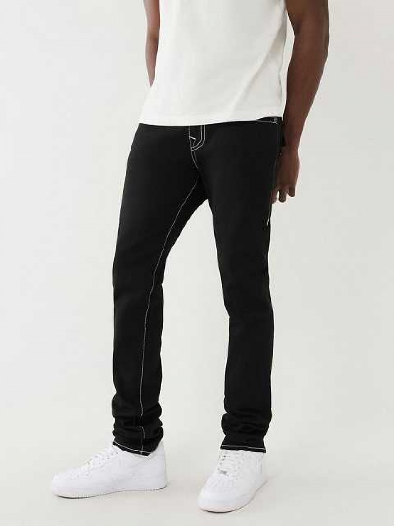 Jeans Skinny True Religion Rocco Stacked Hombre Negras | Colombia-TMJXCSH19