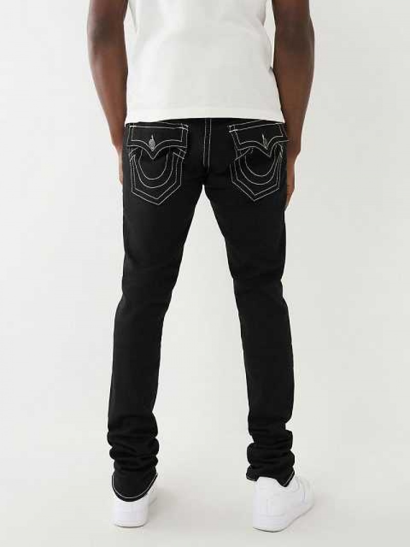 Jeans Skinny True Religion Rocco Stacked Hombre Negras | Colombia-TMJXCSH19