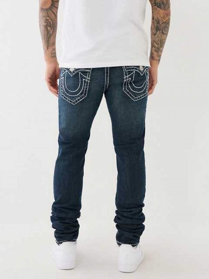 Jeans Skinny True Religion Rocco Stacked Super T Hombre Turquesa Azules Oscuro | Colombia-ZMBODQY56