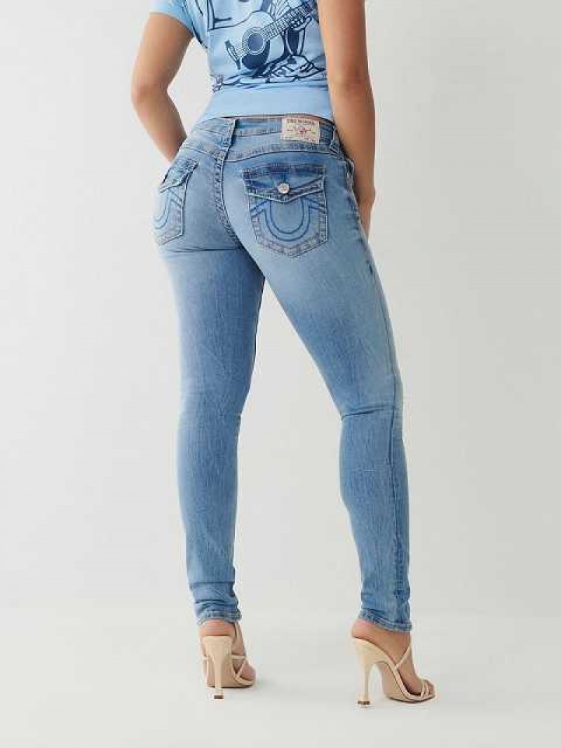 Jeans Skinny True Religion Stella Low Rise Big T Mujer Azules | Colombia-MFGYWNH73