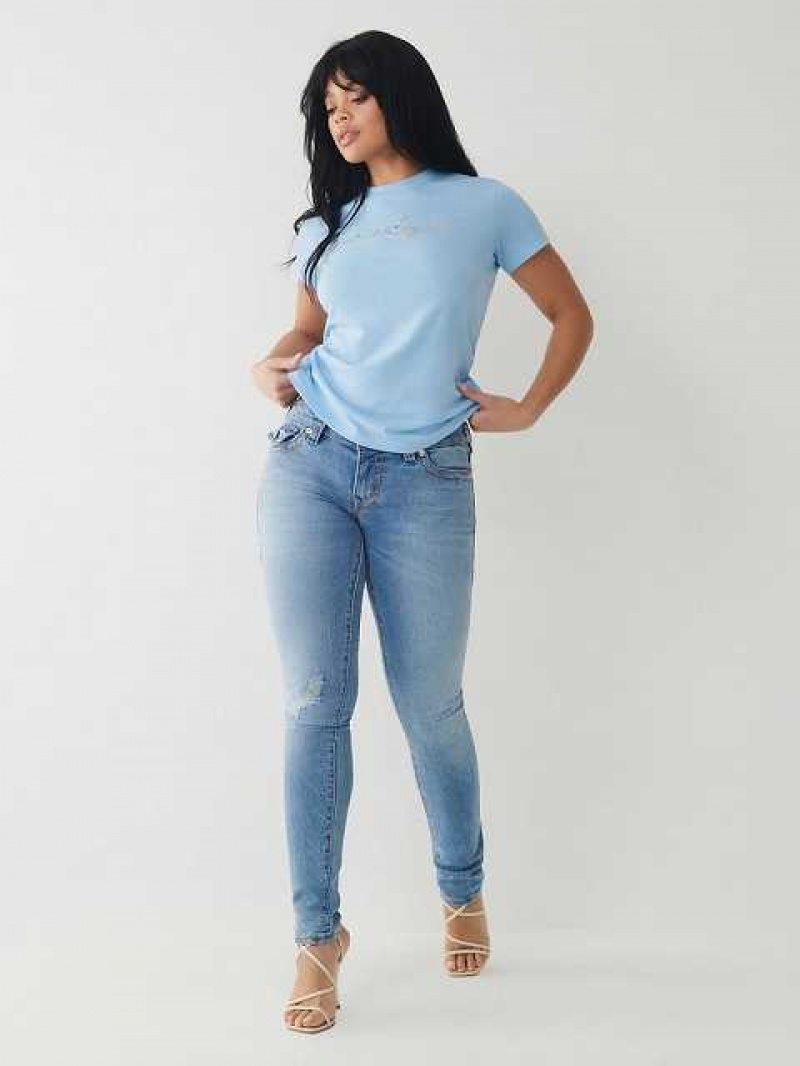 Jeans Skinny True Religion Stella Low Rise Big T Mujer Azules | Colombia-MFGYWNH73