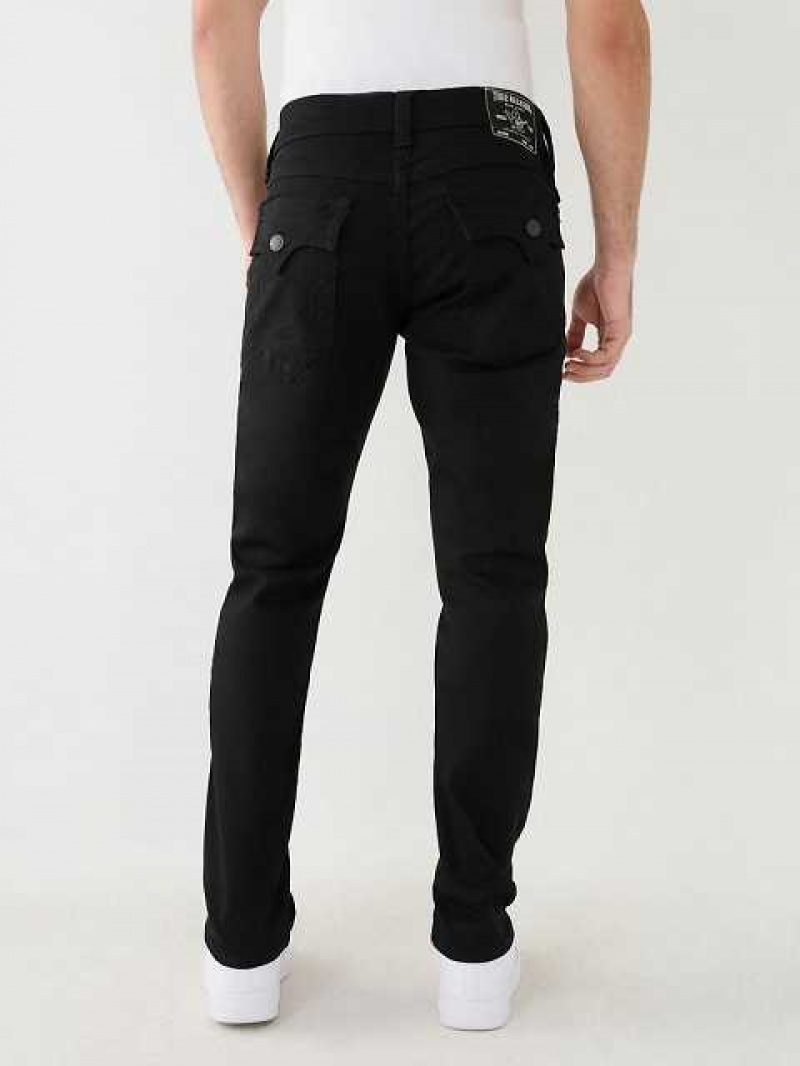 Jeans Slim True Religion Geno Single Needle Flap 32” Hombre Negras | Colombia-JFXTGEK58