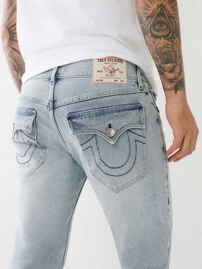 Jeans Slim True Religion Geno Single Needle Flap Hombre Azules Claro | Colombia-PUODXEC71