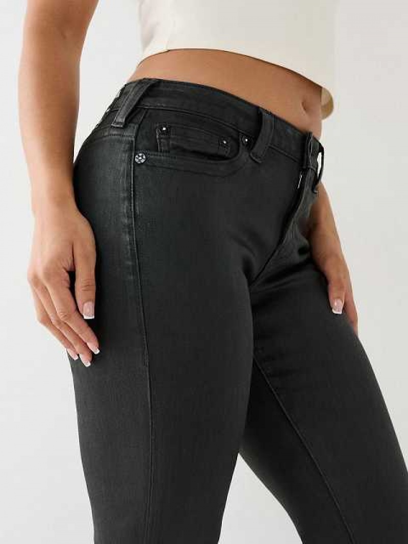 Jeans Straight True Religion Billie Coated Mid Rise Mujer Negras | Colombia-XBLIQCJ02