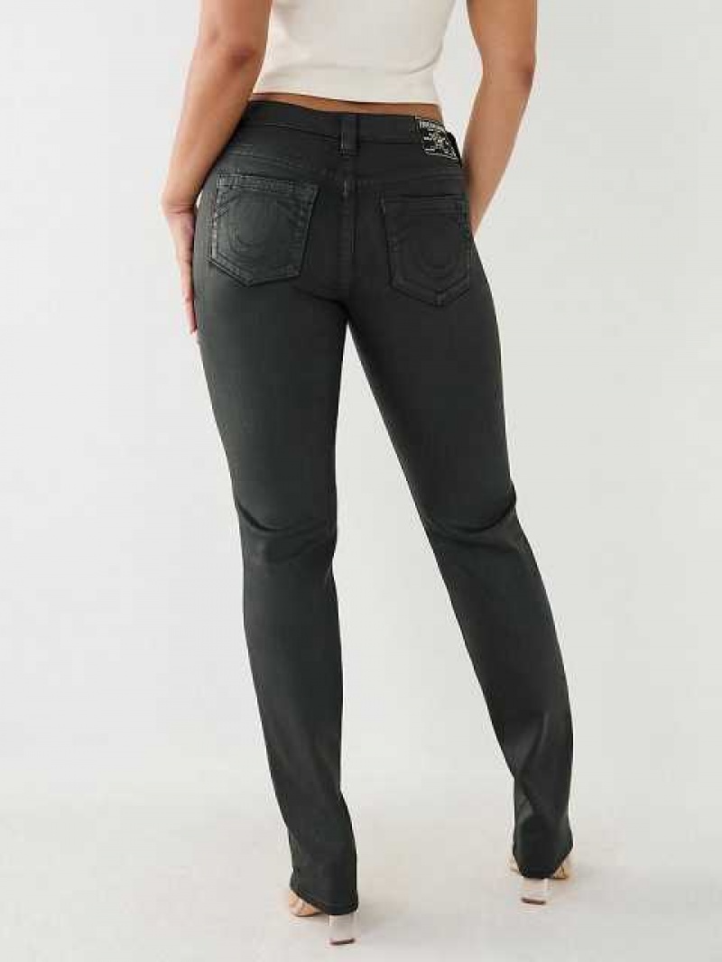 Jeans Straight True Religion Billie Coated Mid Rise Mujer Negras | Colombia-XBLIQCJ02