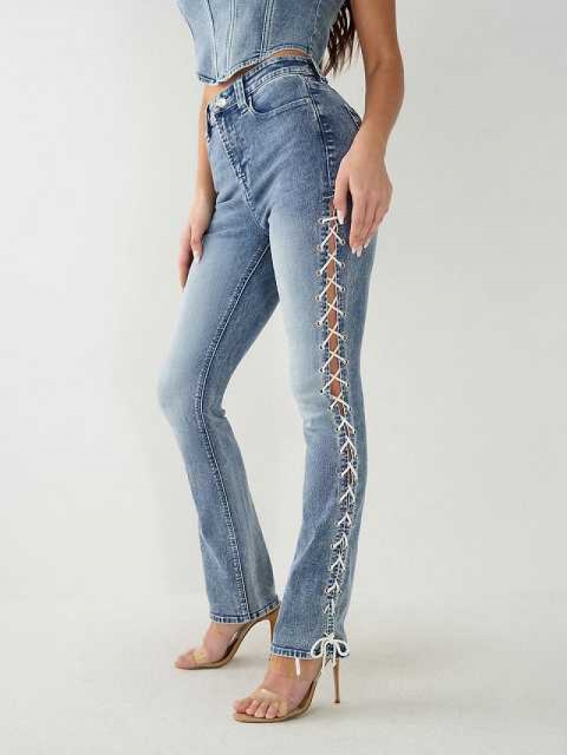 Jeans Straight True Religion Billie High Rise Mujer Azules | Colombia-XDJRYMS62