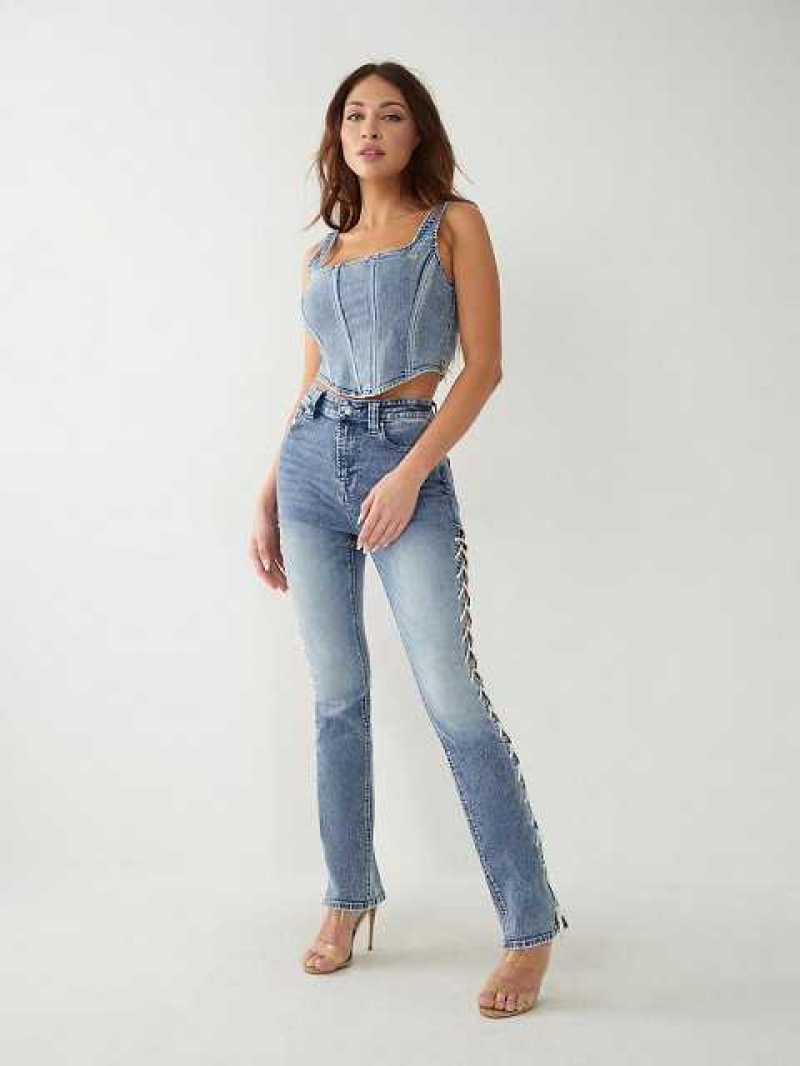 Jeans Straight True Religion Billie High Rise Mujer Azules | Colombia-XDJRYMS62