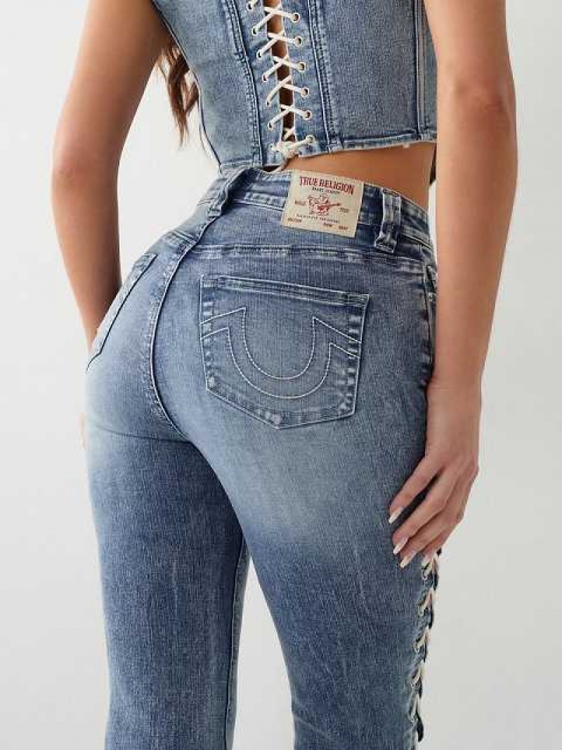 Jeans Straight True Religion Billie High Rise Mujer Azules | Colombia-XDJRYMS62