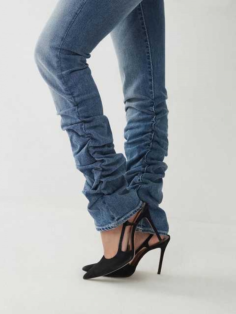 Jeans Straight True Religion Billie Low Rise Stacked Mujer Azules Claro | Colombia-OIZHKCE31