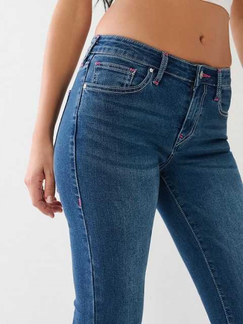 Jeans Straight True Religion Billie Mid Rise Mujer Azules | Colombia-QYCAJTH35