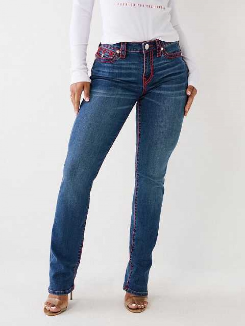 Jeans Straight True Religion Billie Mujer Azules | Colombia-CVFMDBR60