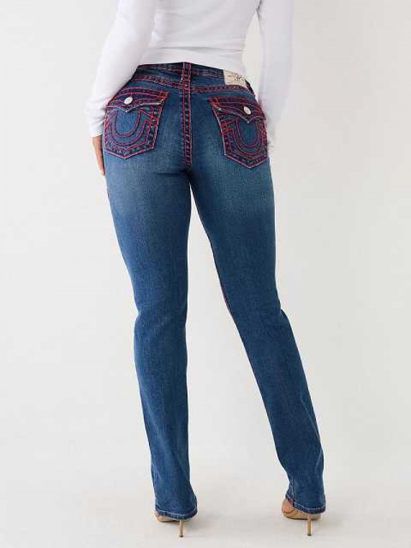 Jeans Straight True Religion Billie Mujer Azules | Colombia-CVFMDBR60