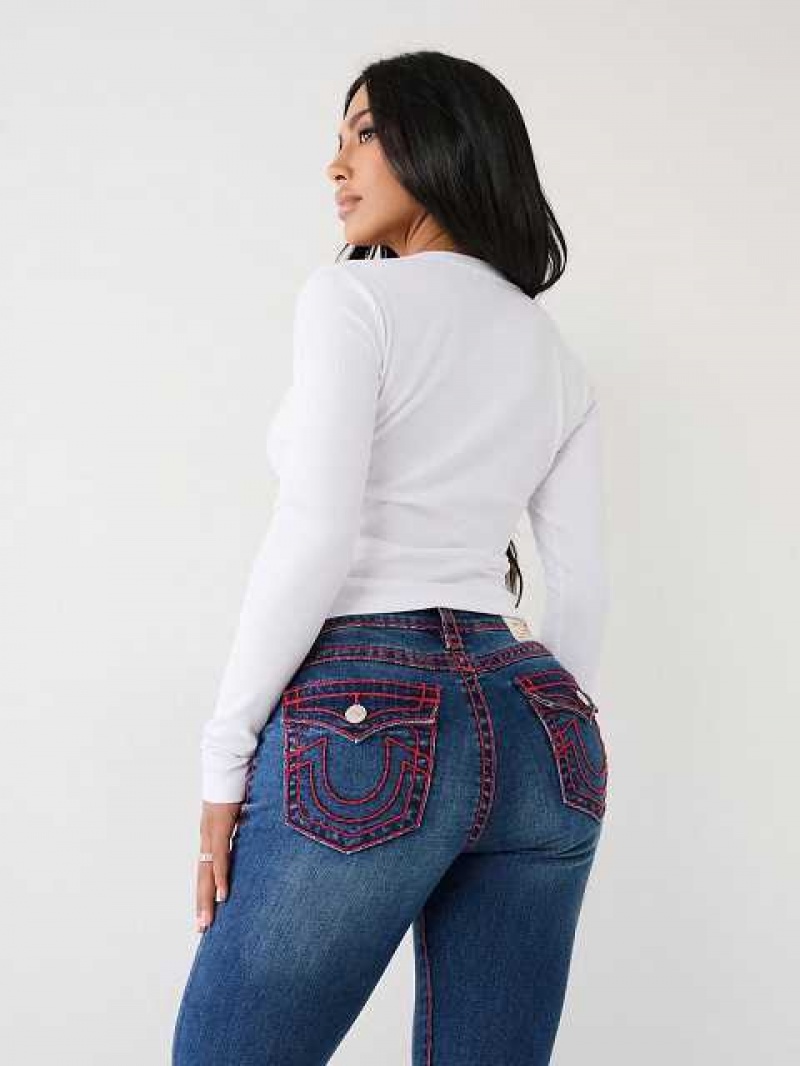 Jeans Straight True Religion Billie Mujer Azules | Colombia-CVFMDBR60