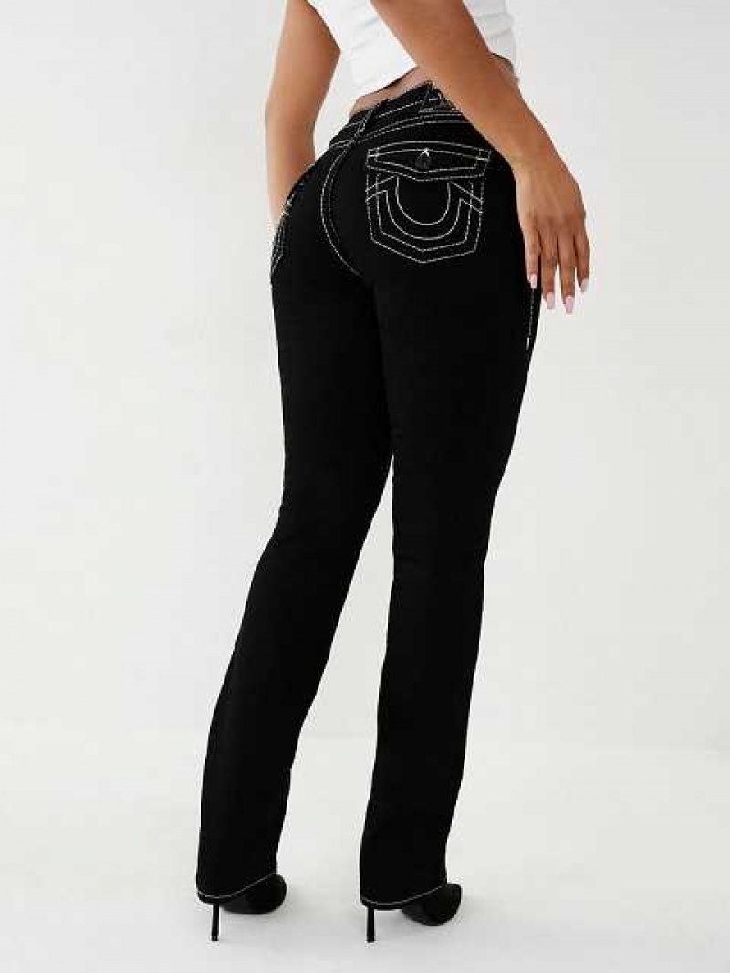 Jeans Straight True Religion Billie Mujer Negras | Colombia-QSVEYBX95