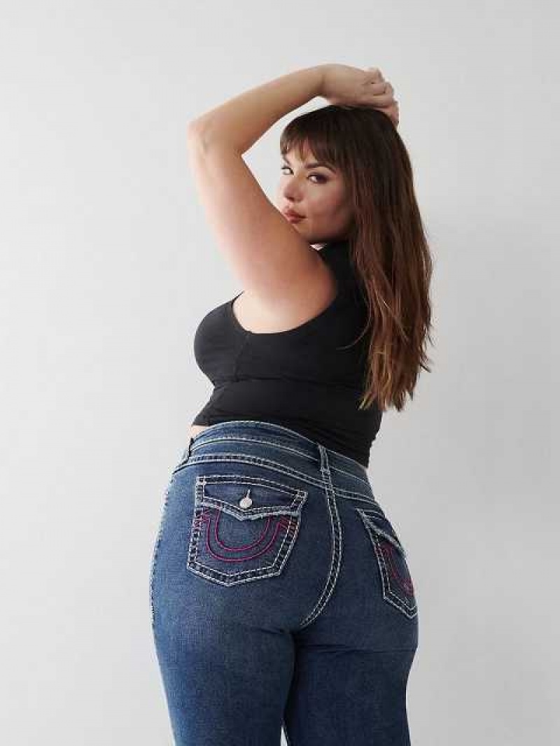 Jeans Straight True Religion Billie Mujer Azules | Colombia-YSDFGHV15