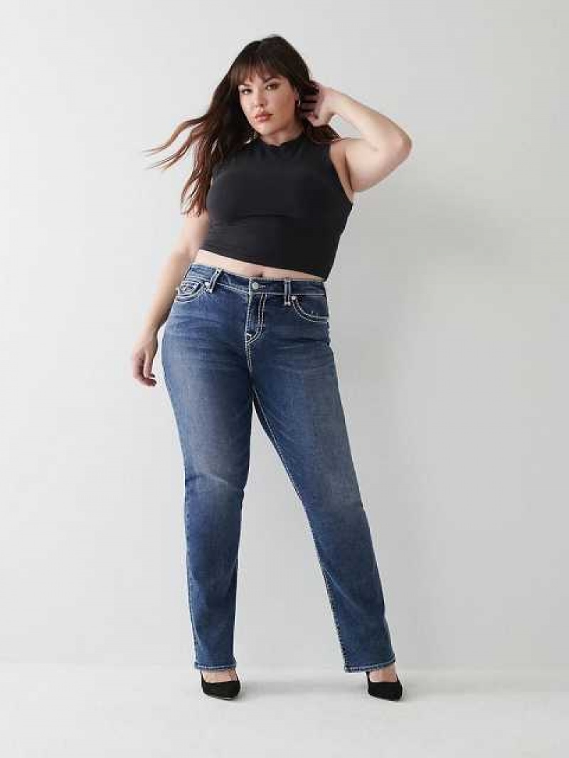 Jeans Straight True Religion Billie Mujer Azules | Colombia-YSDFGHV15