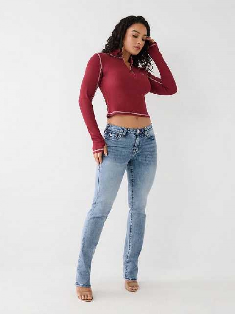 Jeans Straight True Religion Billie Mujer Azules Claro | Colombia-UCMWRHF63