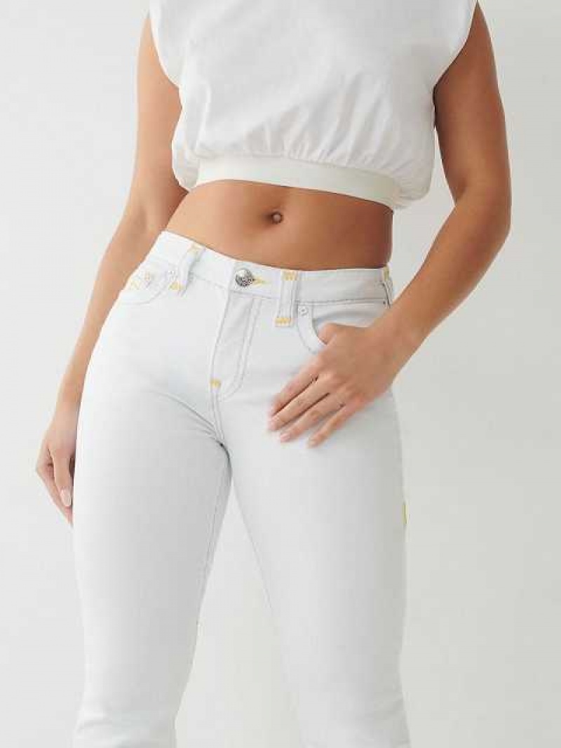 Jeans Straight True Religion Billie Mujer Blancas | Colombia-ACUHRNF48