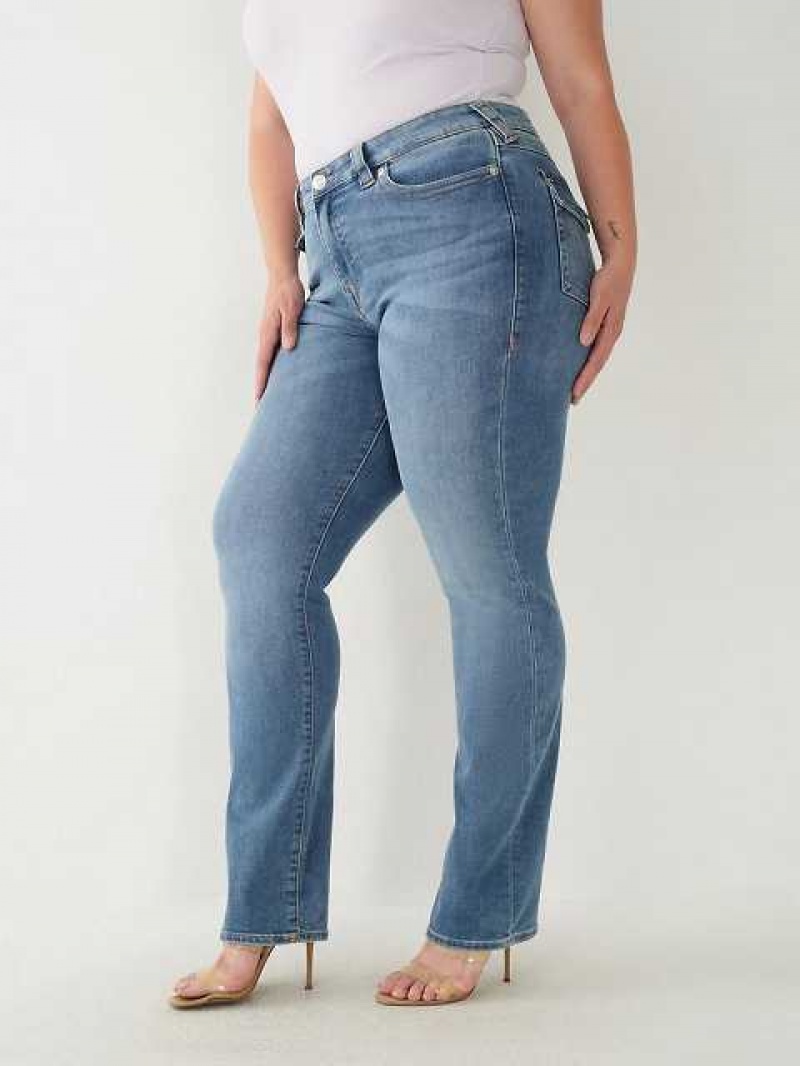 Jeans Straight True Religion Billie Mujer Azules | Colombia-BDAHRON82