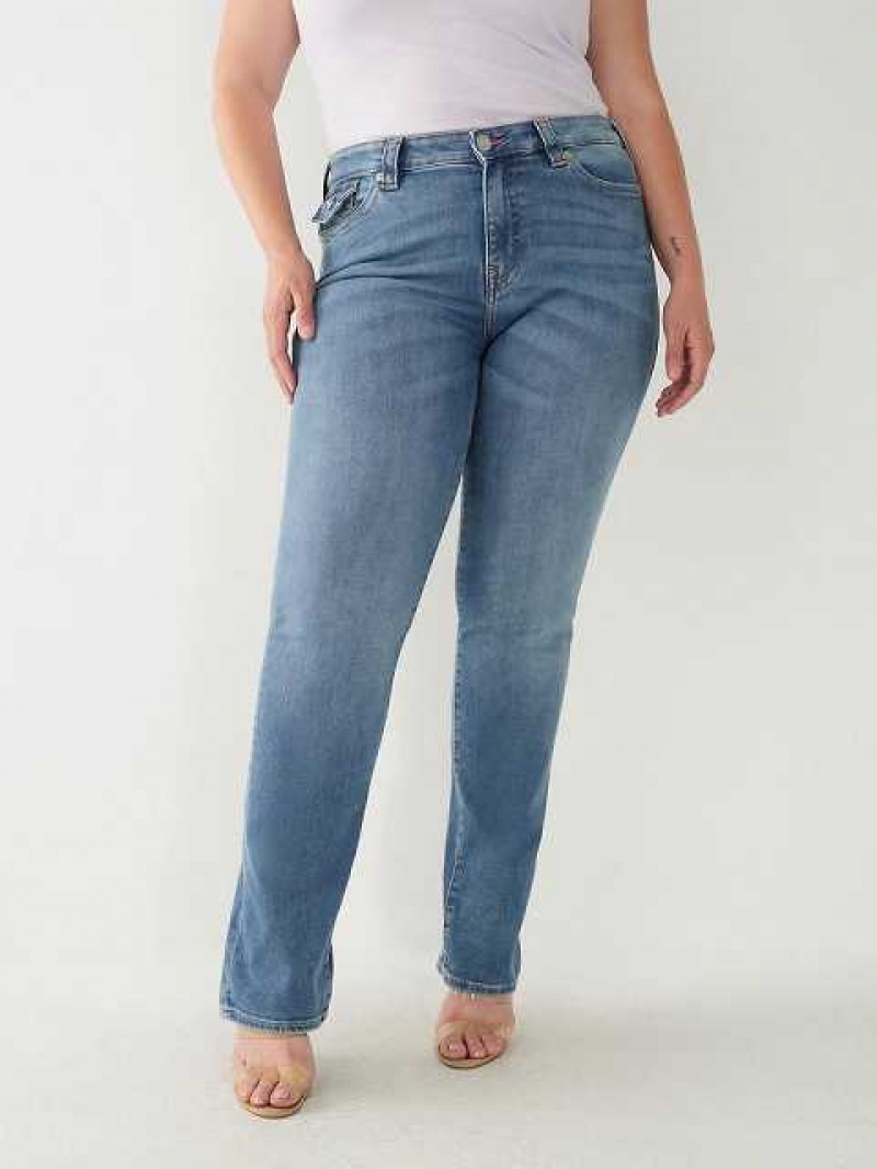 Jeans Straight True Religion Billie Mujer Azules | Colombia-BDAHRON82