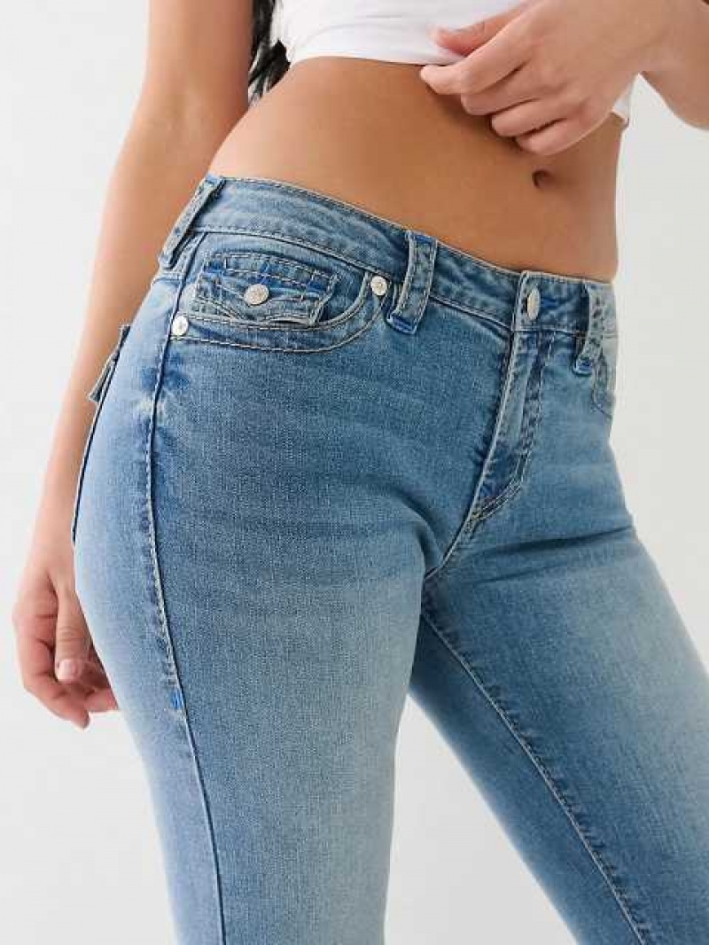 Jeans Straight True Religion Billie Raw Hem Mujer Azules Claro | Colombia-LKSFPOH49