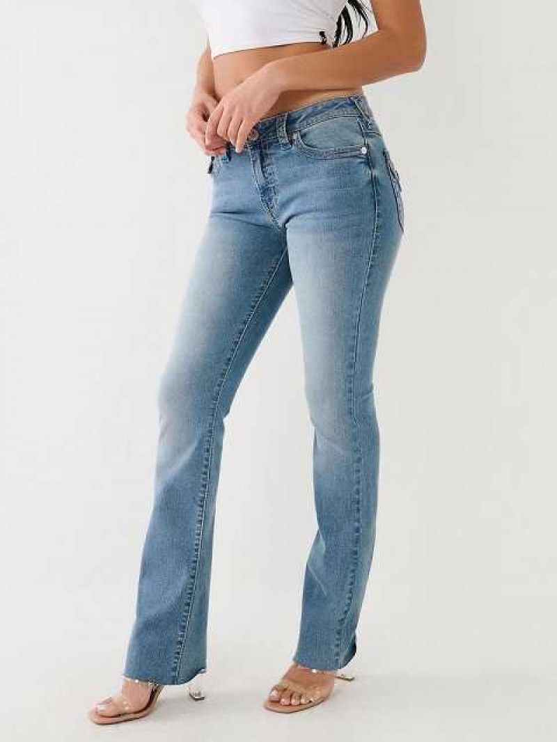 Jeans Straight True Religion Billie Raw Hem Mujer Azules Claro | Colombia-LKSFPOH49