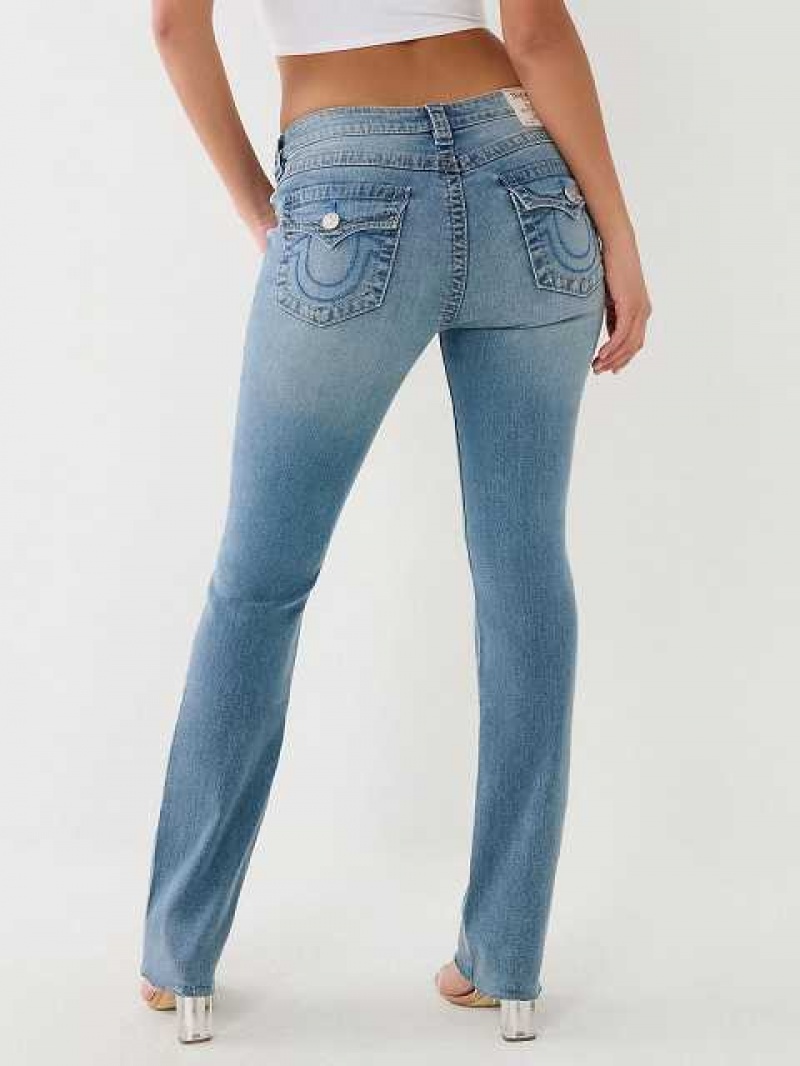 Jeans Straight True Religion Billie Raw Hem Mujer Azules Claro | Colombia-LKSFPOH49