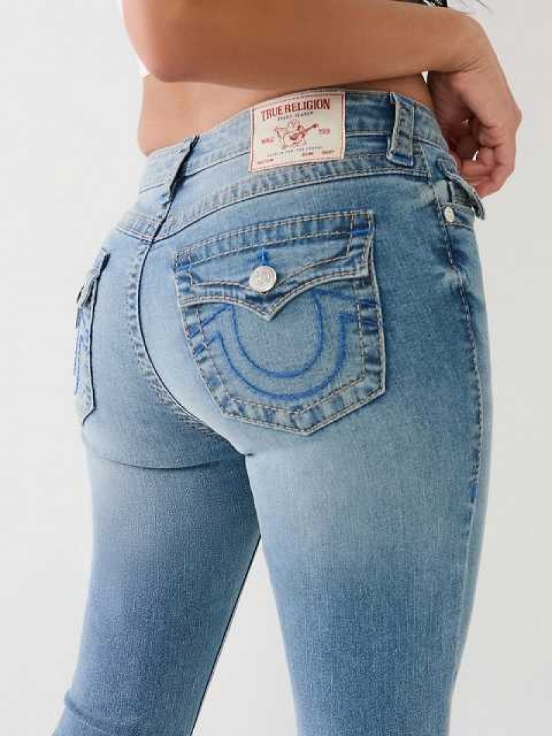 Jeans Straight True Religion Billie Raw Hem Mujer Azules Claro | Colombia-LKSFPOH49