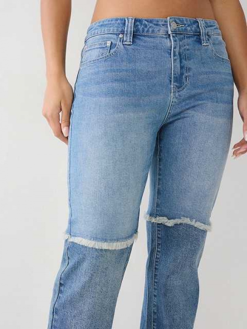 Jeans Straight True Religion Paneled Mujer Azules | Colombia-RPQAFBU34