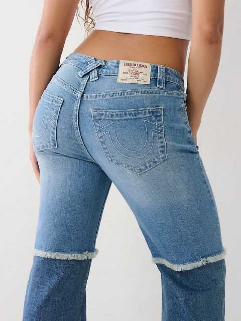 Jeans Straight True Religion Paneled Mujer Azules | Colombia-RPQAFBU34