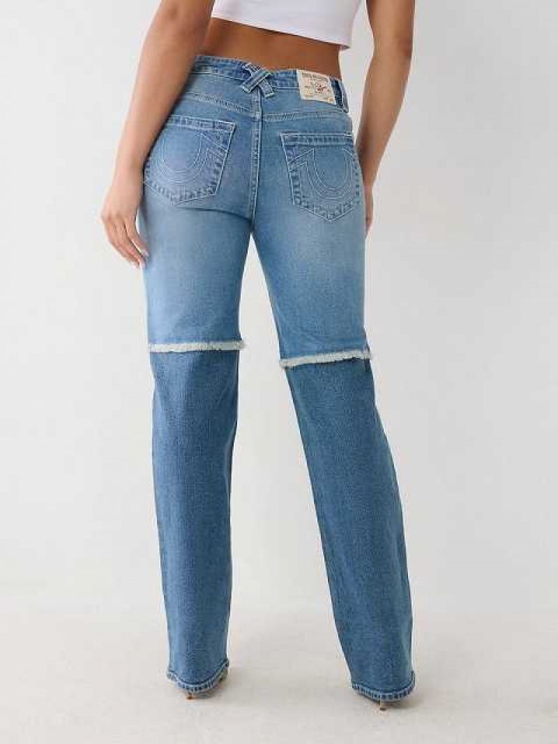 Jeans Straight True Religion Paneled Mujer Azules | Colombia-RPQAFBU34