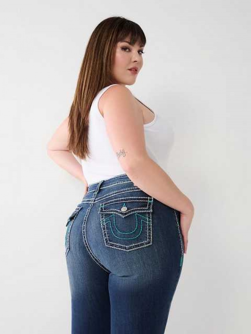 Jeans Straight True Religion Plus Billie Mujer Aizome | Colombia-IVJZQYU71