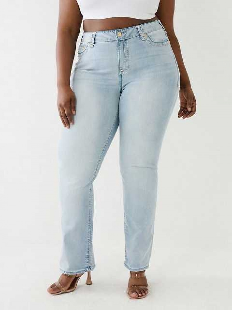 Jeans Straight True Religion Plus Billie Mid Rise Mujer Azules | Colombia-XASVEOC28