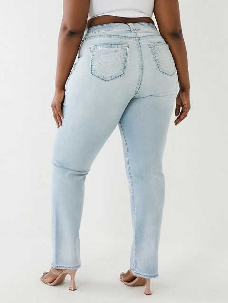 Jeans Straight True Religion Plus Billie Mid Rise Mujer Azules | Colombia-XASVEOC28