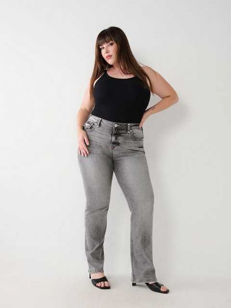 Jeans Straight True Religion Plus Billie Mujer Gris Oscuro | Colombia-MTDPEBQ52