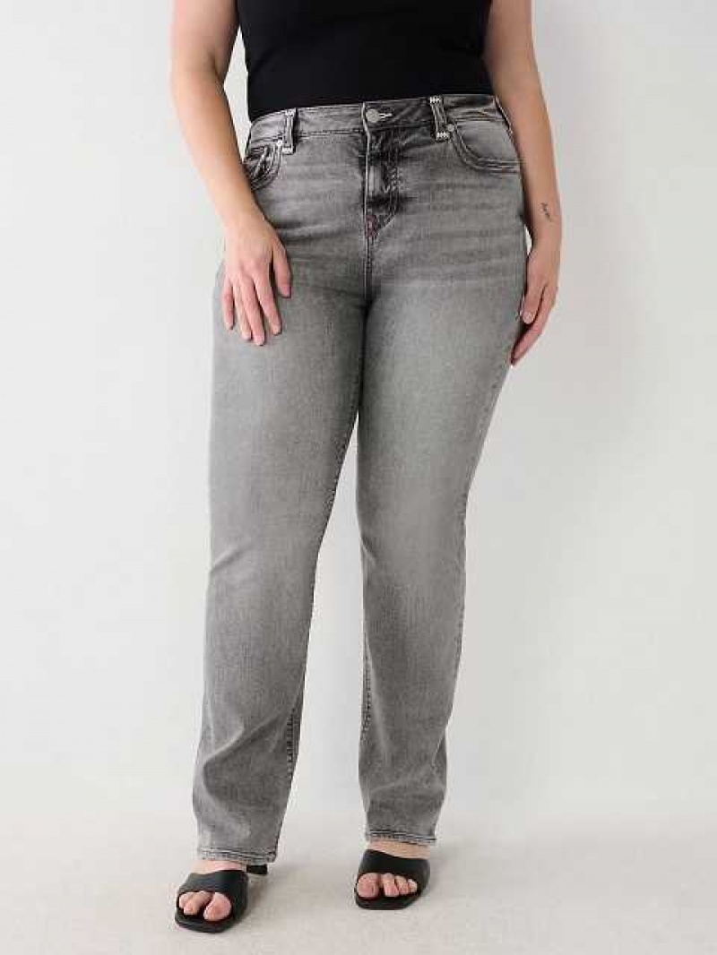 Jeans Straight True Religion Plus Billie Mujer Gris Oscuro | Colombia-MTDPEBQ52