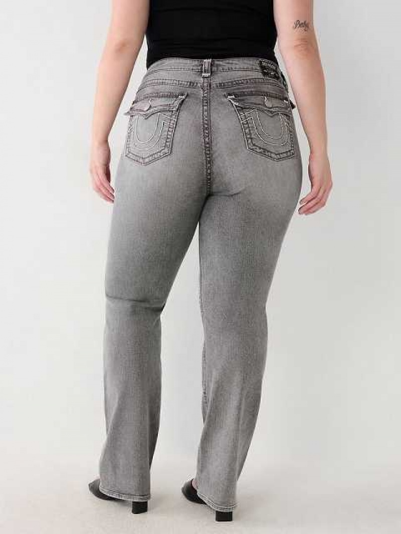 Jeans Straight True Religion Plus Billie Mujer Gris Oscuro | Colombia-MTDPEBQ52