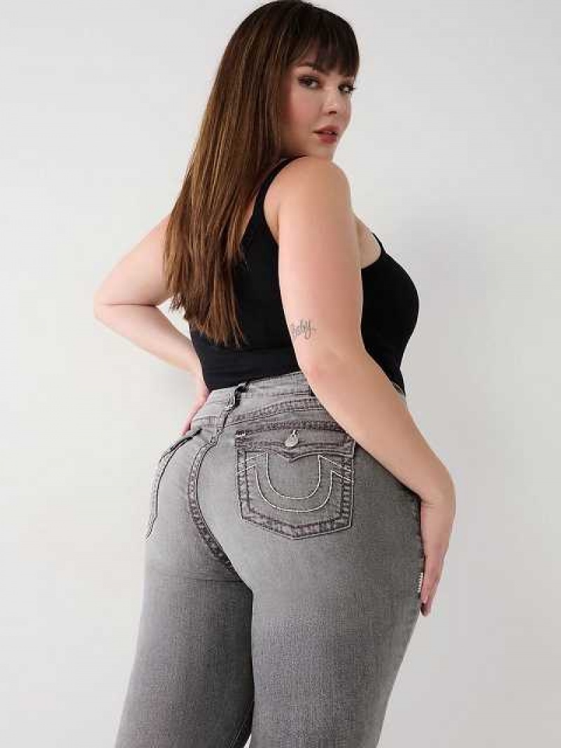 Jeans Straight True Religion Plus Billie Mujer Gris Oscuro | Colombia-MTDPEBQ52