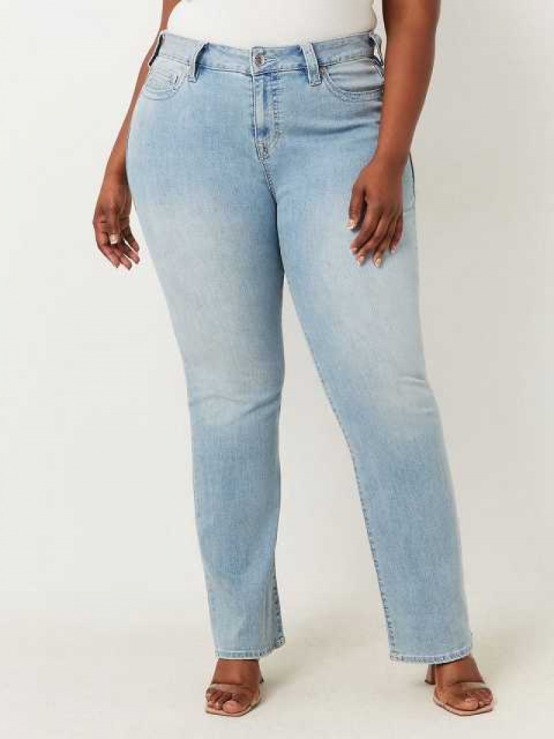 Jeans Straight True Religion Plus Billie Mid Rise Mujer Azules | Colombia-JPAELFY58