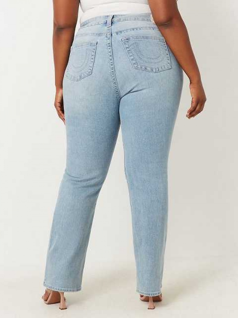 Jeans Straight True Religion Plus Billie Mid Rise Mujer Azules | Colombia-JPAELFY58