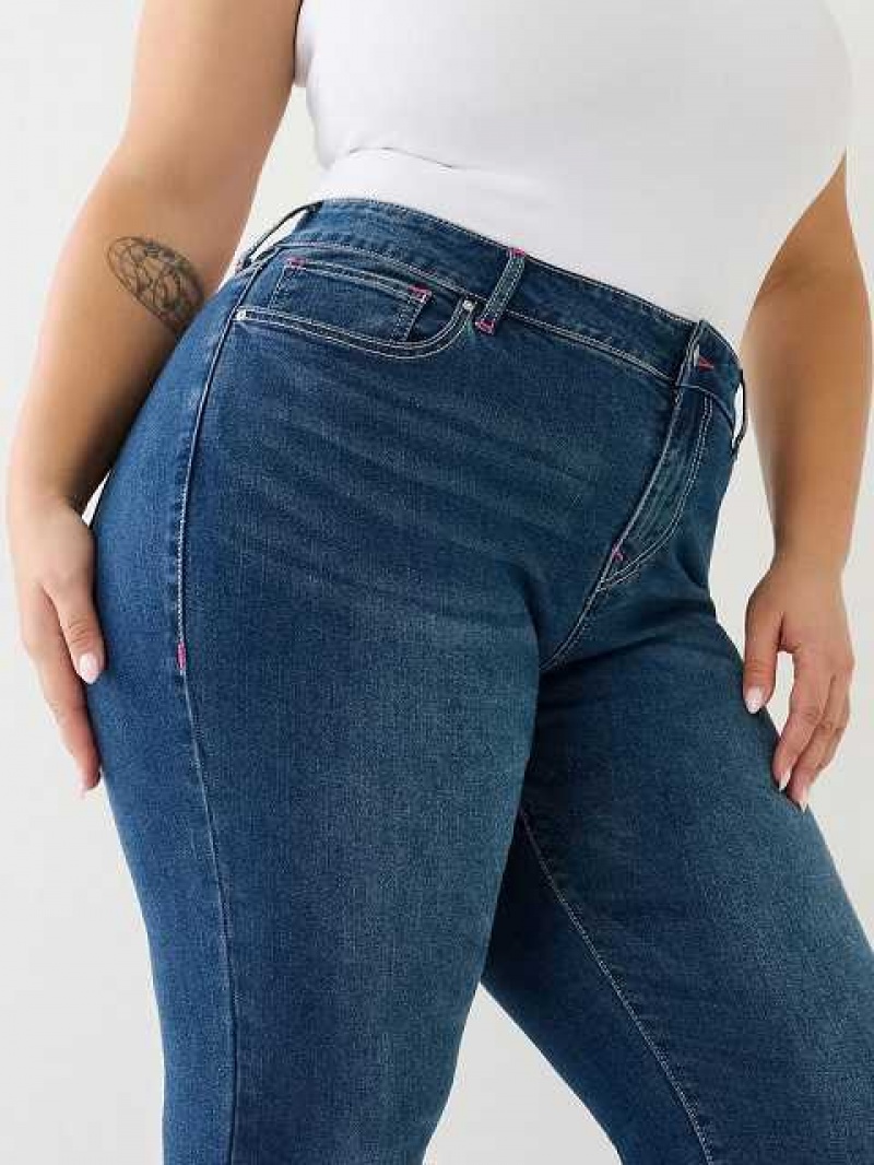 Jeans Straight True Religion Plus Billie Mid Rise Mujer Azules | Colombia-KIOMDGH45