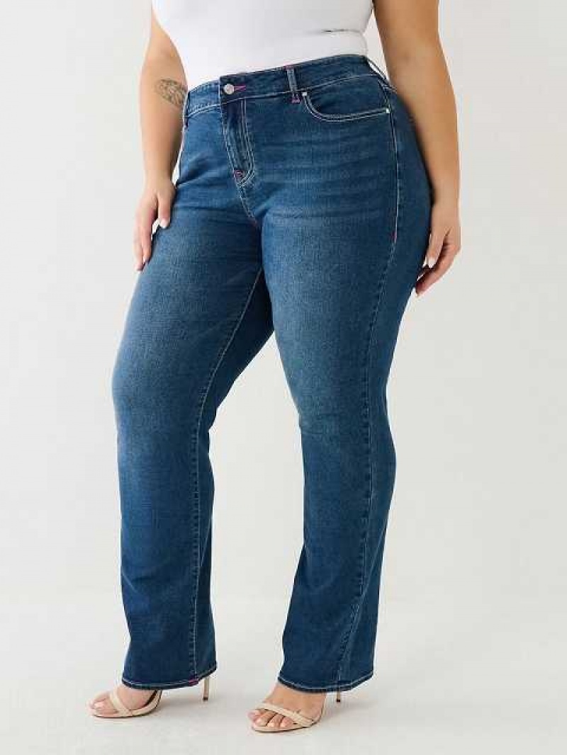 Jeans Straight True Religion Plus Billie Mid Rise Mujer Azules | Colombia-KIOMDGH45