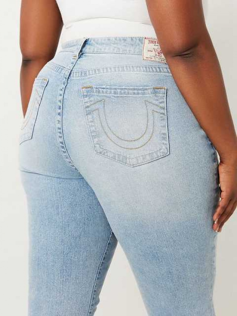 Jeans Straight True Religion Plus Sarah High Rise Mujer Azules Claro | Colombia-YWKXJLD50