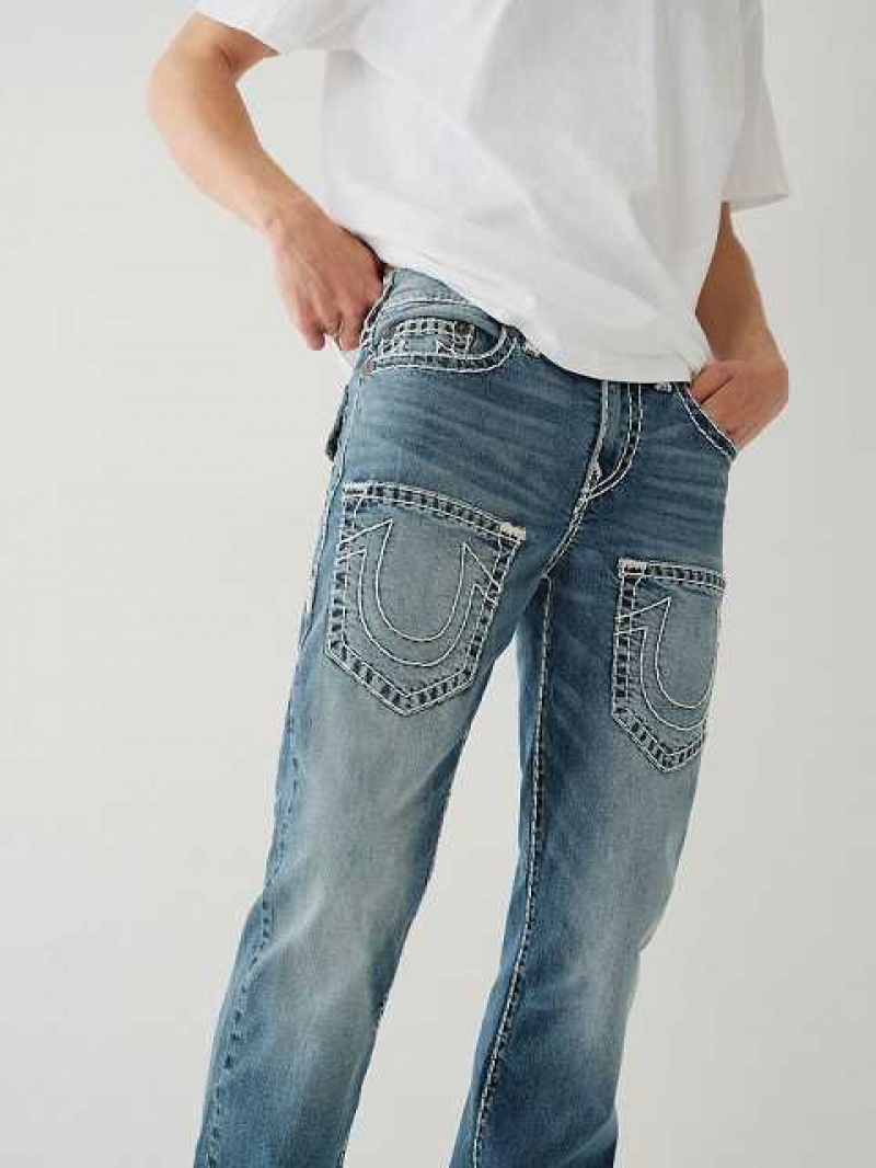 Jeans Straight True Religion Ricky 7-pocket Hombre Azules | Colombia-OBDZAET62